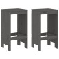vidaXL Sgabelli da Bar 2pz Grigi 40x36x75 cm in Legno Massello Pino vidaXL Sgabelli da Bar 2pz Grigi 40x36x75 cm in Legno Massello Pino