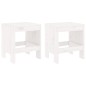 vidaXL Sgabelli da Giardino 2pz Bianchi 40x36x45cm Legno Massello Pino vidaXL Sgabelli da Giardino 2pz Bianchi 40x36x45cm Legno Massello Pino