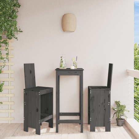 vidaXL Sgabelli da Bar 2pz Grigi 40x42x120 cm Legno Massello Pino
