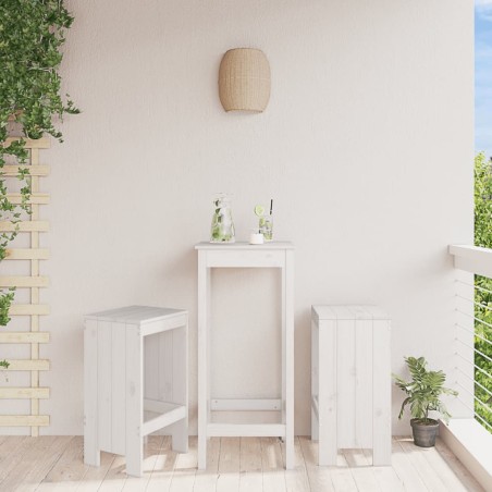 vidaXL Sgabelli da Bar 2 pz Bianchi 40x36x75 cm Legno Massello di Pino