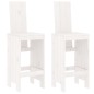 vidaXL Sgabelli da Bar 2pz Bianchi 40x42x120 cm Legno Massello Pino