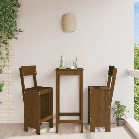 vidaXL Sgabelli da Bar 2pz Miele 40x48,5x115,5 cm Legno Massello Pino