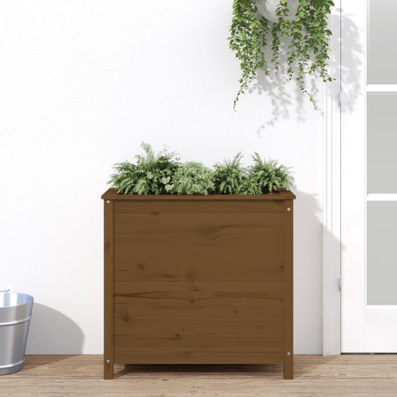vidaXL Fioriera da Giardino Miele 82,5x40x78 cm Legno Massello di Pino vidaXL Fioriera da Giardino Miele 82,5x40x78 cm Legno Massello di Pino