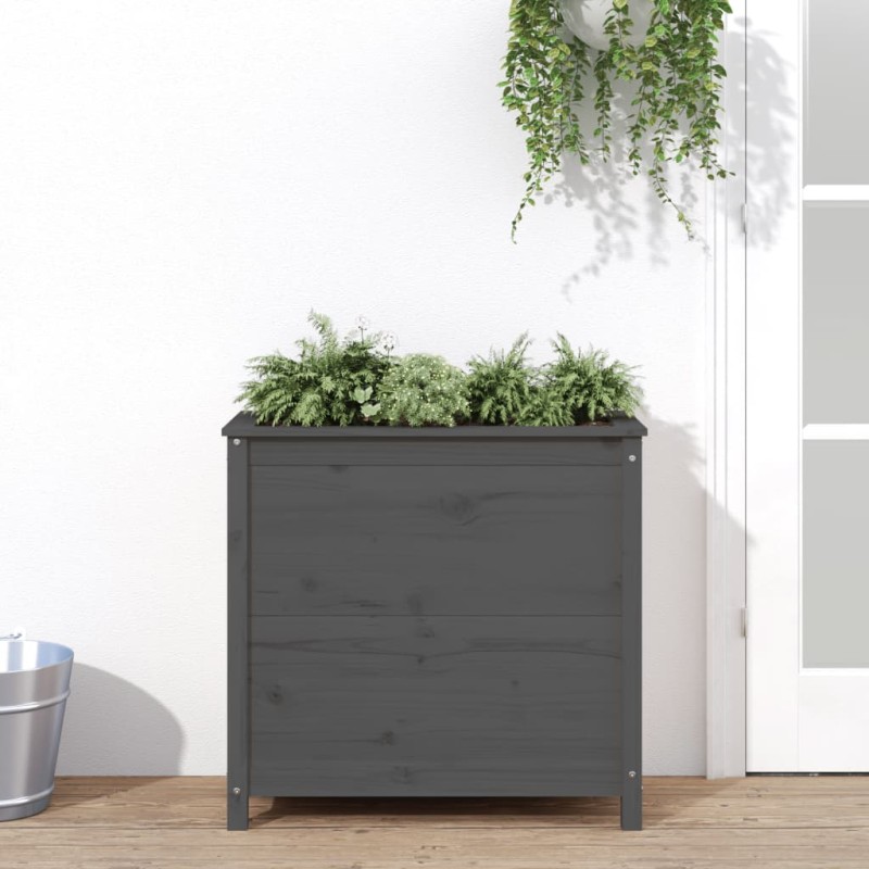 vidaXL Fioriera da Giardino Grigia 82,5x40x78cm Legno Massello di Pino vidaXL Fioriera da Giardino Grigia 82,5x40x78cm Legno Massello di Pino