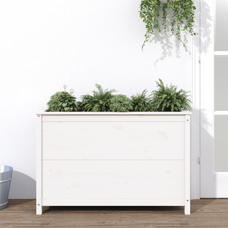 vidaXL Fioriera Rialzata Giardino Bianca 119,5x40x78 cm Massello Pino vidaXL Fioriera Rialzata Giardino Bianca 119,5x40x78 cm Massello Pino