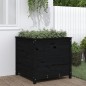 vidaXL Fioriera da Giardino Nera 82,5x82,5x78cm Legno Massello di Pino vidaXL Fioriera da Giardino Nera 82,5x82,5x78cm Legno Massello di Pino
