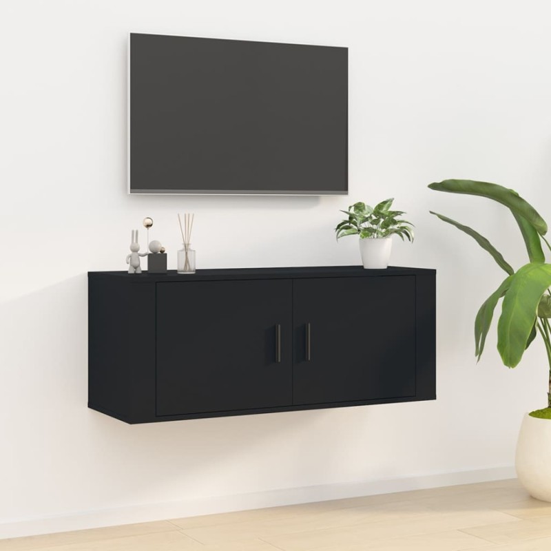Mobile Porta TV a Parete Nero 100x34,5x40 cm Mobile Porta TV a Parete Nero 100x34,5x40 cm