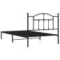 vidaXL Giroletto con Testiera Metallo Nero 100x200 cm vidaXL Giroletto con Testiera Metallo Nero 100x200 cm