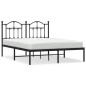 vidaXL Giroletto con Testiera in Metallo Nero 135x190 cm vidaXL Giroletto con Testiera in Metallo Nero 135x190 cm