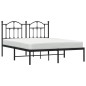 vidaXL Giroletto con Testiera in Metallo Nero 135x190 cm vidaXL Giroletto con Testiera in Metallo Nero 135x190 cm
