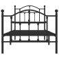 vidaXL Giroletto con Testiera e Pediera Metallo Nero 90x190 cm vidaXL Giroletto con Testiera e Pediera Metallo Nero 90x190 cm