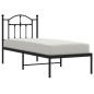 vidaXL Giroletto con Testiera in Metallo Nero 75x190 cm vidaXL Giroletto con Testiera in Metallo Nero 75x190 cm