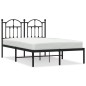 vidaXL Giroletto con Testiera in Metallo Nero 120x190 cm vidaXL Giroletto con Testiera in Metallo Nero 120x190 cm