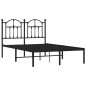vidaXL Giroletto con Testiera in Metallo Nero 120x190 cm vidaXL Giroletto con Testiera in Metallo Nero 120x190 cm
