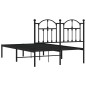 vidaXL Giroletto con Testiera in Metallo Nero 120x190 cm vidaXL Giroletto con Testiera in Metallo Nero 120x190 cm