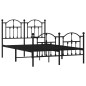 vidaXL Giroletto con Testiera e Pediera Metallo Nero 120x190 cm vidaXL Giroletto con Testiera e Pediera Metallo Nero 120x190 cm