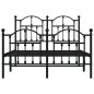 vidaXL Giroletto con Testiera e Pediera Metallo Nero 120x190 cm vidaXL Giroletto con Testiera e Pediera Metallo Nero 120x190 cm