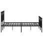 vidaXL Giroletto con Testiera e Pediera Metallo Nero 120x190 cm vidaXL Giroletto con Testiera e Pediera Metallo Nero 120x190 cm