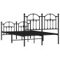 vidaXL Giroletto con Testiera e Pediera Metallo Nero 120x190 cm vidaXL Giroletto con Testiera e Pediera Metallo Nero 120x190 cm