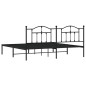 vidaXL Giroletto con Testiera in Metallo Nero 200x200 cm vidaXL Giroletto con Testiera in Metallo Nero 200x200 cm