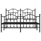 vidaXL Giroletto con Testiera e Pediera Metallo Nero 140x190 cm vidaXL Giroletto con Testiera e Pediera Metallo Nero 140x190 cm