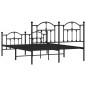vidaXL Giroletto con Testiera e Pediera Metallo Nero 140x190 cm vidaXL Giroletto con Testiera e Pediera Metallo Nero 140x190 cm