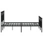 vidaXL Giroletto con Testiera e Pediera Metallo Nero 120x200 cm vidaXL Giroletto con Testiera e Pediera Metallo Nero 120x200 cm
