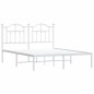 vidaXL Giroletto con Testiera Metallo Bianco 140x200 cm vidaXL Giroletto con Testiera Metallo Bianco 140x200 cm