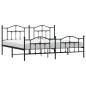vidaXL Giroletto con Testiera e Pediera Metallo Nero 193x203 cm vidaXL Giroletto con Testiera e Pediera Metallo Nero 193x203 cm