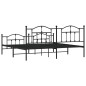vidaXL Giroletto con Testiera e Pediera Metallo Nero 193x203 cm vidaXL Giroletto con Testiera e Pediera Metallo Nero 193x203 cm