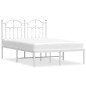 vidaXL Giroletto con Testiera in Metallo Bianco 120x200 cm vidaXL Giroletto con Testiera in Metallo Bianco 120x200 cm