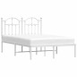 vidaXL Giroletto con Testiera in Metallo Bianco 120x200 cm vidaXL Giroletto con Testiera in Metallo Bianco 120x200 cm