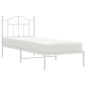 vidaXL Giroletto con Testiera Metallo Bianco 90x200 cm vidaXL Giroletto con Testiera Metallo Bianco 90x200 cm