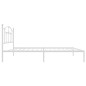 vidaXL Giroletto con Testiera Metallo Bianco 90x200 cm vidaXL Giroletto con Testiera Metallo Bianco 90x200 cm