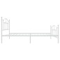 vidaXL Giroletto con Testiera e Pediera Metallo Bianco 90x190 cm vidaXL Giroletto con Testiera e Pediera Metallo Bianco 90x190 cm
