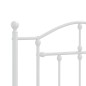 vidaXL Giroletto con Testiera e Pediera Metallo Bianco 90x190 cm vidaXL Giroletto con Testiera e Pediera Metallo Bianco 90x190 cm
