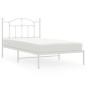 vidaXL Giroletto con Testiera Metallo Bianco 100x190 cm