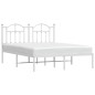 vidaXL Giroletto con Testiera Metallo Bianco 150x200 cm