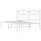 vidaXL Giroletto con Testiera Metallo Bianco 120x190 cm vidaXL Giroletto con Testiera Metallo Bianco 120x190 cm