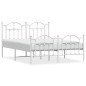 vidaXL Giroletto con Testiera e Pediera Metallo Bianco 140x200 cm vidaXL Giroletto con Testiera e Pediera Metallo Bianco 140x200 cm