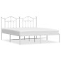 vidaXL Giroletto con Testiera Metallo Bianco 180x200 cm vidaXL Giroletto con Testiera Metallo Bianco 180x200 cm