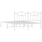 vidaXL Giroletto con Testiera Metallo Bianco 180x200 cm vidaXL Giroletto con Testiera Metallo Bianco 180x200 cm