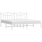 vidaXL Giroletto con Testiera Metallo Bianco 200x200 cm vidaXL Giroletto con Testiera Metallo Bianco 200x200 cm