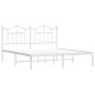 vidaXL Giroletto con Testiera Metallo Bianco 183x213 cm vidaXL Giroletto con Testiera Metallo Bianco 183x213 cm