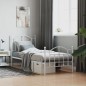 vidaXL Giroletto con Testiera e Pediera Metallo Bianco 90x200 cm vidaXL Giroletto con Testiera e Pediera Metallo Bianco 90x200 cm