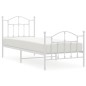 vidaXL Giroletto con Testiera e Pediera Metallo Bianco 90x200 cm vidaXL Giroletto con Testiera e Pediera Metallo Bianco 90x200 cm