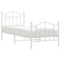 vidaXL Giroletto con Testiera e Pediera Metallo Bianco 90x200 cm vidaXL Giroletto con Testiera e Pediera Metallo Bianco 90x200 cm