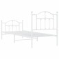 vidaXL Giroletto con Testiera e Pediera Metallo Bianco 90x200 cm vidaXL Giroletto con Testiera e Pediera Metallo Bianco 90x200 cm