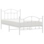 vidaXL Giroletto con Testiera e Pediera Metallo Bianco 100x190 cm vidaXL Giroletto con Testiera e Pediera Metallo Bianco 100x190 cm