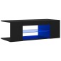Mobile Porta TV con Luci LED Nero 90x39x30 cm Mobile Porta TV con Luci LED Nero 90x39x30 cm